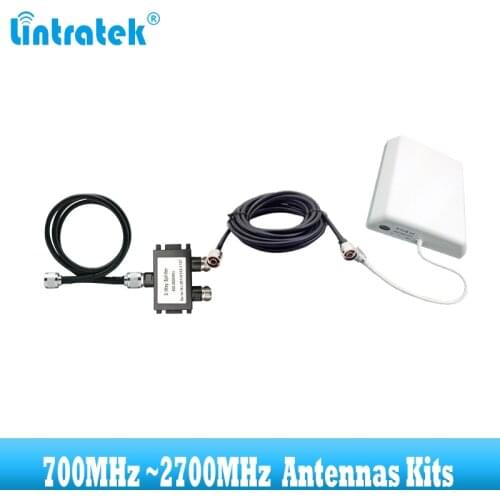 Lintratek 700-2700MHz additional antenna kit contians 2 way Splitter + cable + antenna suit for GSM 2G 3G 4G cellular amplifier
