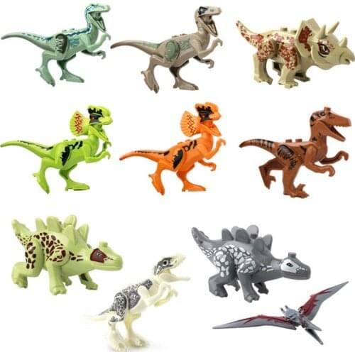Jurassic World Brutal Raptor Building Blocks Jurrassic World 2 Mini Dinosaur Figures Bricks Toys For Children Compatible Legoing