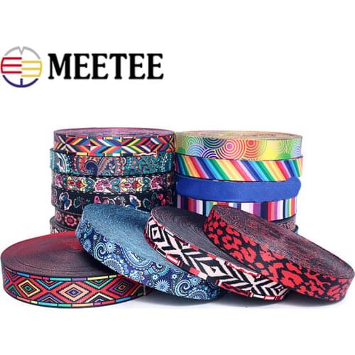 Meetee 5Meters 50mm Ethnic Jacquard Polyester Webbing Costume Belt Decoration Lace Ribbon DIY Bags Strap Band Sewing Accessories