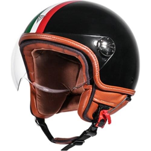 MotoWolf Universal Motorcycle/Electric-Bike Retro Helmet Personality Simple Autumn and Winter Half Helmet Unisex