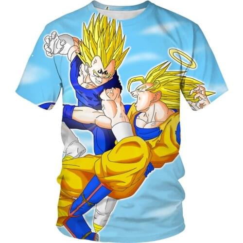 2021 Summer Fashion New Anime Cartoon 3D Printing Pattern Mens T-shirt Casual Short Sleeve Top