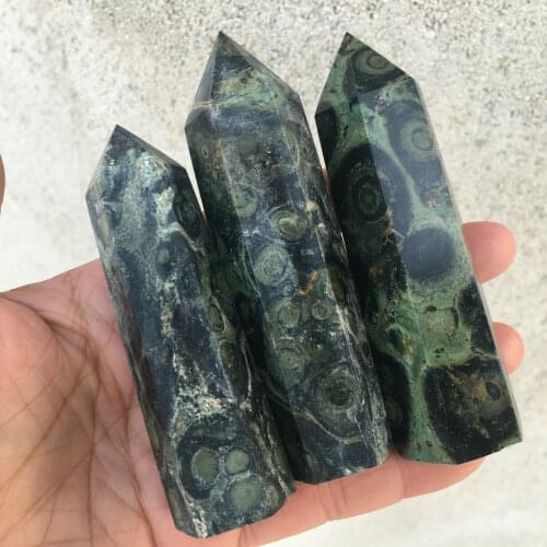 Natural kambaba jasper obelisk quartz crystal wand tower point healing 8-11cm