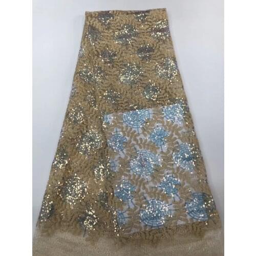 Nigeria Sequin Embroidery Latest African Lace Material 2021 High-quality Dress French Tulle Mesh Lace Fabric ZX37791
