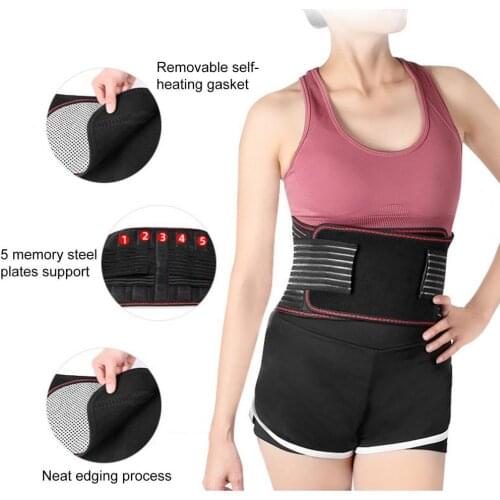 Lower Back Brace Stable Elastic Non-slip Self-heating Waist Protector Lumbar Support Belt for Household