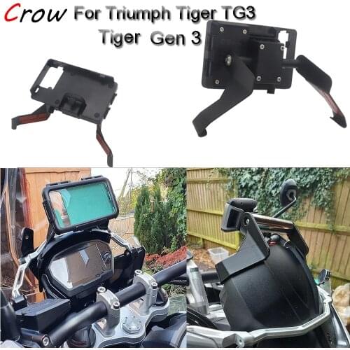NEW BLACK Motorcycle Accessories GPS Phone Mount Bracket Stand Holder For Triumph Tiger Gen 3 TG3