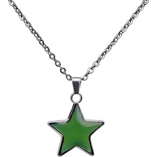 Pentagram pendant necklace fashion pendant necklace warm mood, discoloration, , wholesale Change color according to bod