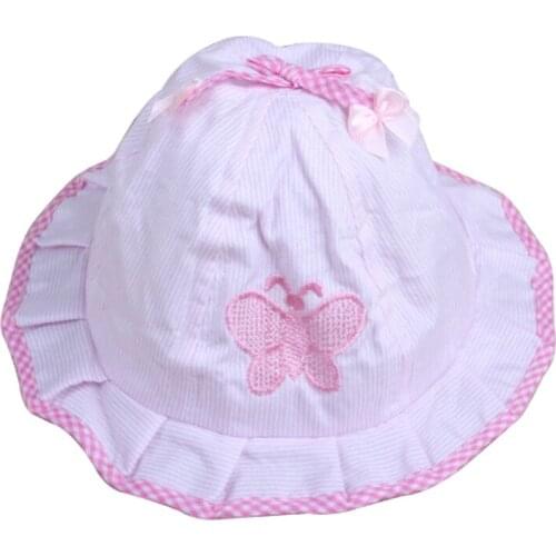Baby Bucket Hat for 1 to 18 Months Infant Girls Butterfly Style Baby Girl Children Fisherman Hat Sun Basin Cap