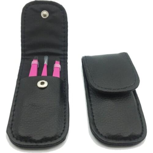 10 Sets Stainless Steel Anti Static False Eyelash Tweezer Eyebrow Clip Hair Remover Makeup Tool Set Faux leather Bag