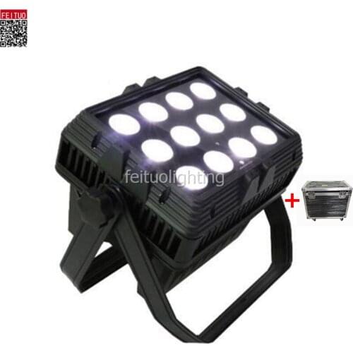 4pcs+CASE Battery Powered Wifi And Remote Control 12*18W lED Wall Washer RGBWA+UV 6in1 Led Outdoor Waterproof IP65 Floodlight