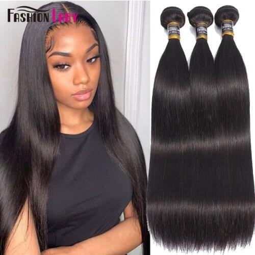 Fashion Lady Pre-colored Peruvian Straight Bundles Hair Extensions Human Hair Bundles 1b# 3/4 Bundle Per Pack Non-Remy