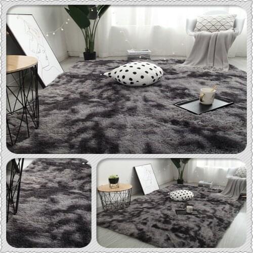 Rainbow Carpet Gradient Tie-dye Plush Rug For Living Room Coffee Bedside Window Carpet Table Baby Crawling Bedroom Bay Rug Mat