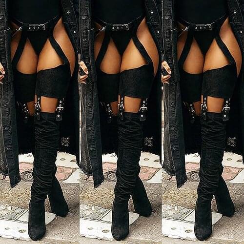 Over-the-knee Boots Fashion Army Pants Boots Fashion Womens Shoes Pointed Toe High Heels Sexy Pole Dance Long Boots Sexy Botas