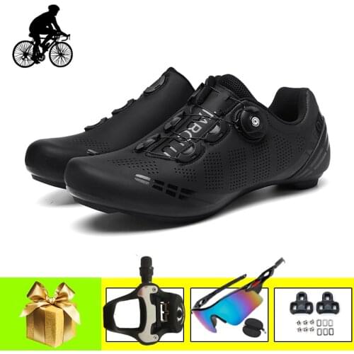 Road Cycling Shoes Men Women Sapatilha Ciclismo Breathable Self-locking Outdoor Sport Riding Bicycle Sneakers Add SPD-SL Pedals