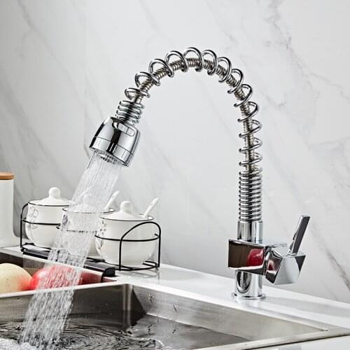 Kitchen faucets state standard copper deck mounted with a 360-degree rotary grifo pull down kitchen sink mixer faucet