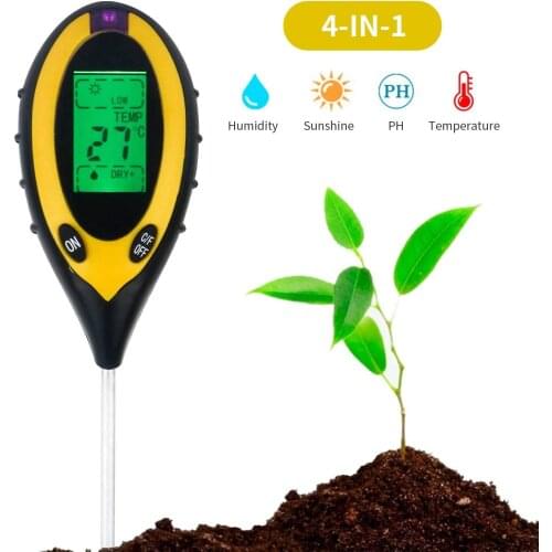 Soil pH Tester 4 in 1 Soil Tester Moisture Meter Plant Soil Tester Kit with PH, Light And Moisture Temperature Tester for Flower