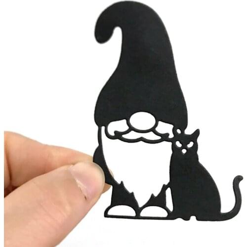 TOP EXPRESSION Halloween Gnome Cat Metal Cutting Dies Stencils for DIY Scrapbooking Decorative Embossing DIY Paper Cards