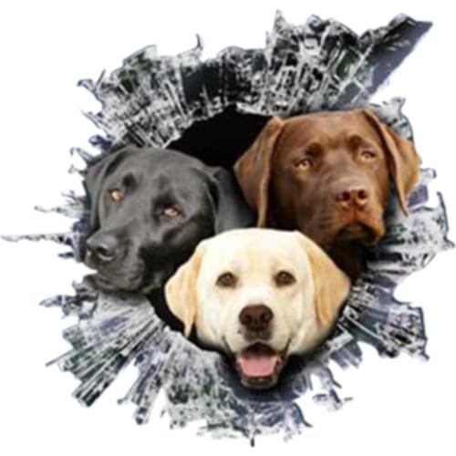 Personality Labrador 3D Pet Car Sticker Vinyl Waterproof Car Window Accessories Decorative Boot Art Pattern PVC 13cm X 12cm