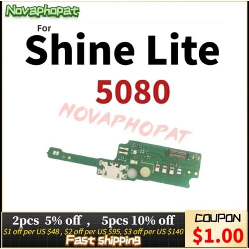 Novaphopat Charger Port For Alcatel Shine Lite OT5080 5080X 5080U USB Dock Charging Port Connect Connector Microphone Flex Cable