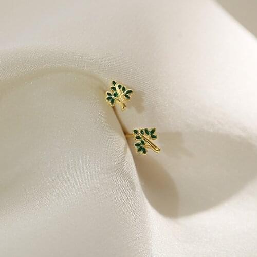 Summer Style 925 Sterling Silver Green Drip Glaze Stud Earrings For Women Sterling Silver 925 Jewelry 2021