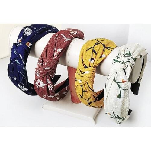 Ladies Hair Hoop Top Knot Turban Headband Elastic Hairband Hair Accessories for Girl No Slip Stay On Knotted Hair Band Headdress