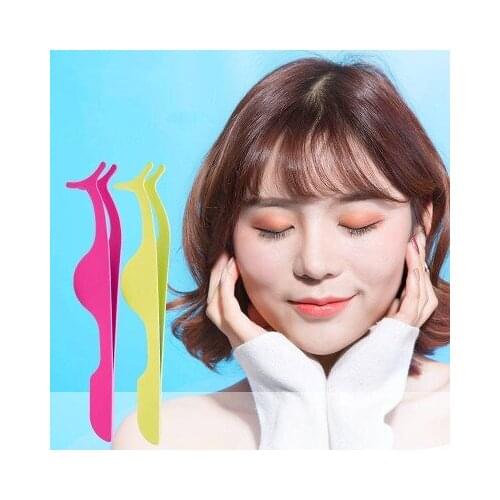 10PC False Eyelash Tweezers Fake Eyelashes Extension Applicator Eye Lashes Curler Nipper Auxiliary Clamp Makeup Forceps Tools