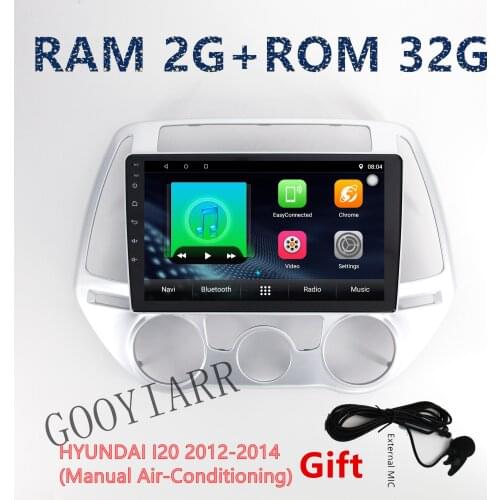 1din Android8.1 HyundaiI20 i-20 2012 2013 2014 gps navigation Multimedia Player 2G+32G Car stereo radio with FM WIFI Bluetooth