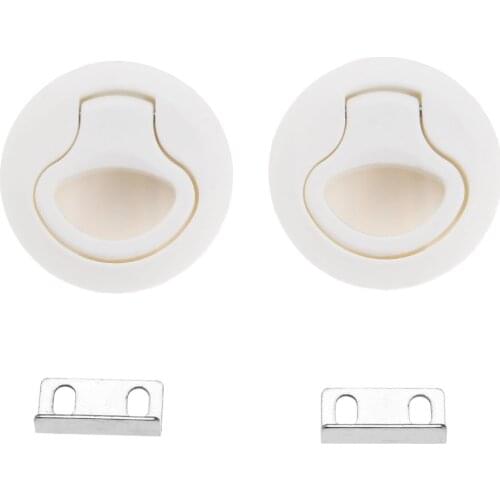 2pcs Nylon Deck Hatch Latch Door Flush Pull Push Slam Non-Locking Latch Boat Marine Door Deck Hatch Fit Standard 2In Hole Cutout