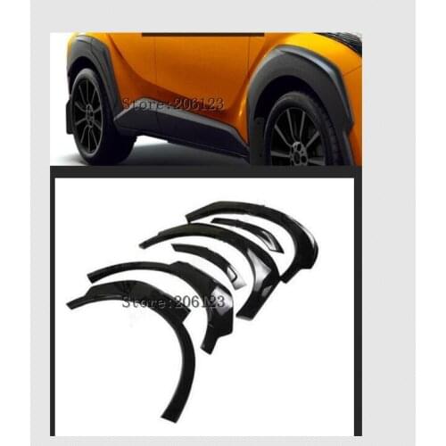2016 2017 2018 For Toyota CHR C-HR Car Fender Flares Arch Wheel Eyebrow Auto Wheel Lip Protector Cover Trim Unpaint Car Styling