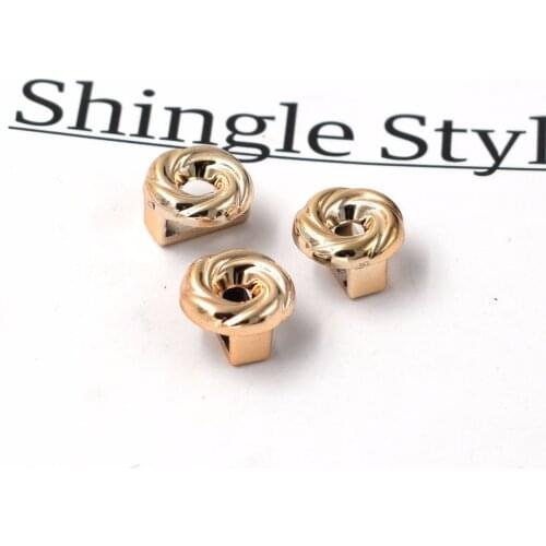 25pcs 16*16*9mm ,Hole Size 13mm,Hair Accessories Diy Handmade Rose Gold No Fade Ribbon Head Wear Plastic Buckle Decorative Hair