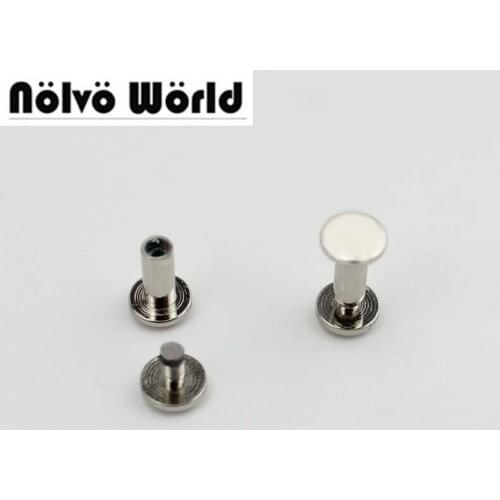 30pcs 8*14mm 3colors Wholesale screws inner width connector metals for bags,zinc alloy hardware screws open metal