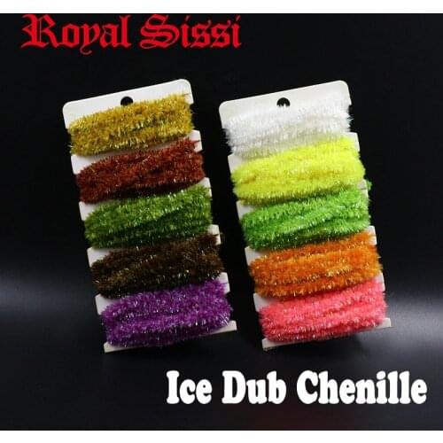 5yards card ice dub chenille yarn for wooly bugger fly tying 5colors assorted sparkling Chenille bass flies fly tying materials