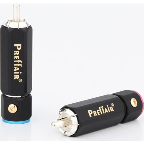 8Pcs Preffair Silver Plated Audio RCA Plug For Audio Interconnect Cable