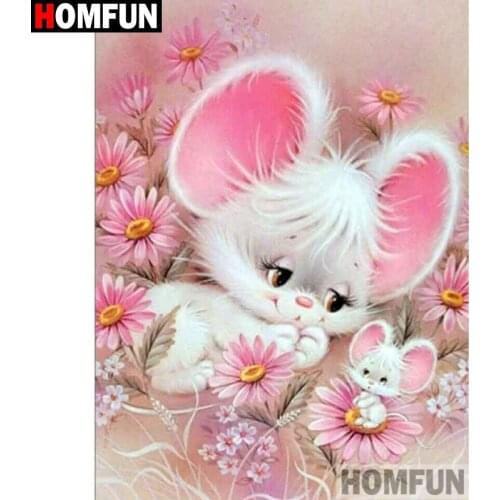 HOMFUN Diamond Painting Full Square/Round Drill 5D DIY "Cartoon mouse" Daimond Embroidery Rhinestone Cross Stitch Decor A00289