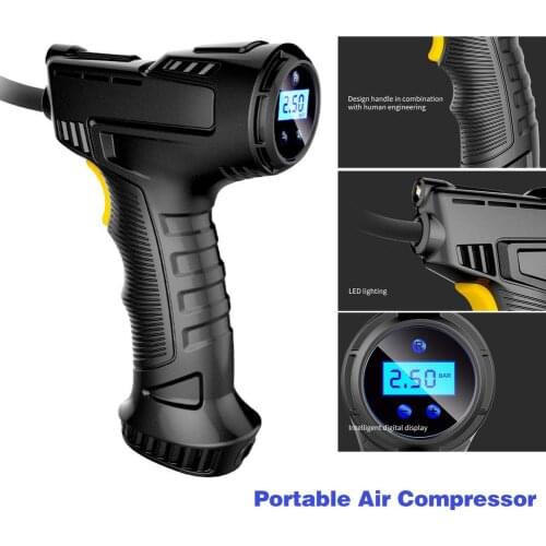 Car Air Pump 120W Wireless Inflatable Pump Rechargeable Air Compressor Digital Car Automatic Tire Inflator For Car Bicycle