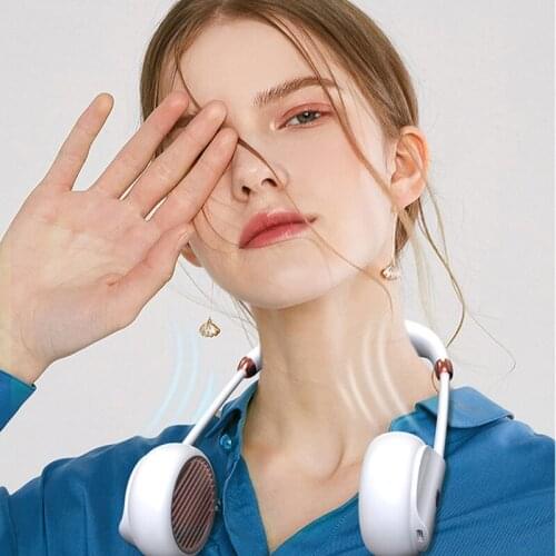 Silent Bladeless Necklace Fan Portable Hanging Neck Fan USB Charging Small Air Cooler Multipurpose Creative Summer Tool