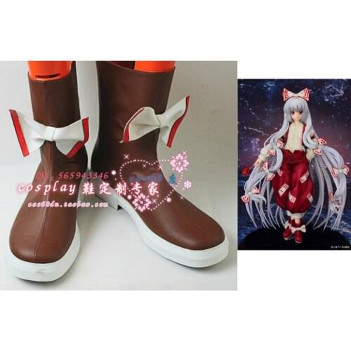 Touhou Project Fujiwara no Mokou Cosplay Shoes Boots S008