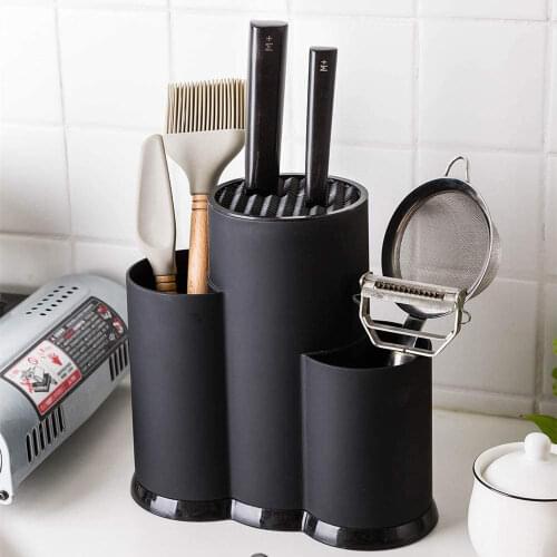 Knife holder Multi-Function Utensil Holder Knife Block PP Flatware Drainer Storage Box Spoon Fork Kitchen Organizer Rack