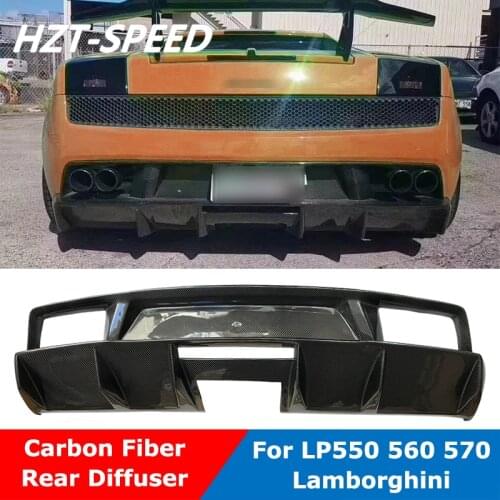 DM Style Carbon Fiber Material Rear Bumper Lip Chin Diffuser For Lamborghini LP550 LP560 LP570 Car Body Kit Tuning