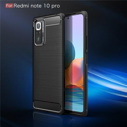 For Xiaomi Redmi Note 10 Pro Case Brushed Silicone Armor Soft Cover For Xiomi Xiaomi Redmi Note 10 Pro Max Phone Case