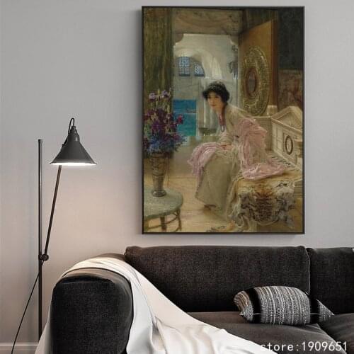 No frame classical palace people woman scenery canvas printings oil painting printed on cotton home wall art decoration picture