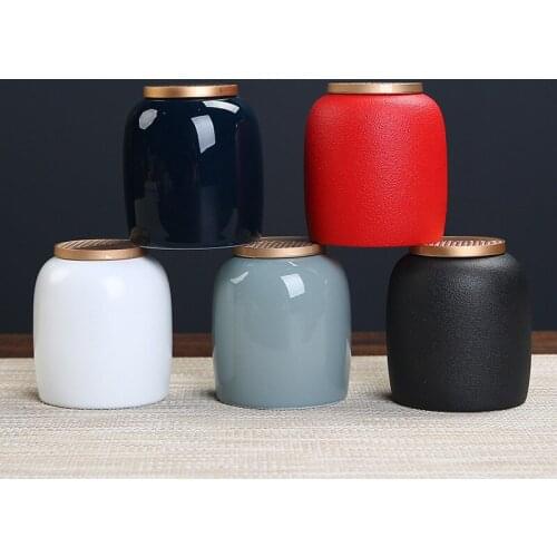 Ceramic Tea Containers Small Number Jar Sealed Canglan Gold Lid Jar Storage Jar Customizable Tea Jar Ceramic Jar Canister Set