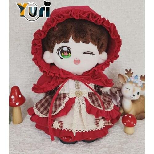 Yuri Doll Use Little Red Hood Cosplay Dress Cloak Star Idol Plush 20cm Doll Clothes Costume Girl Clothing Cos Gift Sa XW