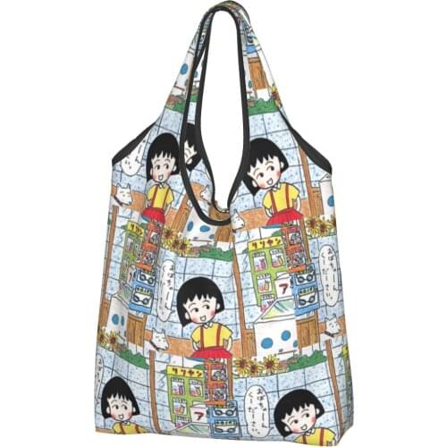 Maruko (2) Canvas Bag Woman Shoulder Bag Japanese Anime Chibi Ins Shoppers Bag