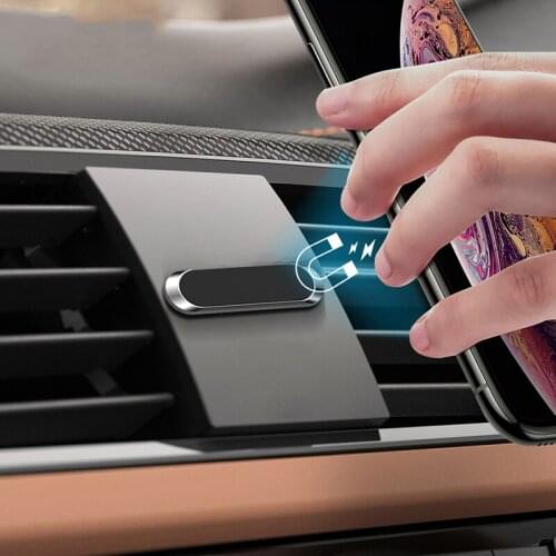 Mini Magnetic Car Phone Holder Universal For iPhone Samsung Huawei Strip Shape Wall Metal Magnet GPS Car Mount Panel