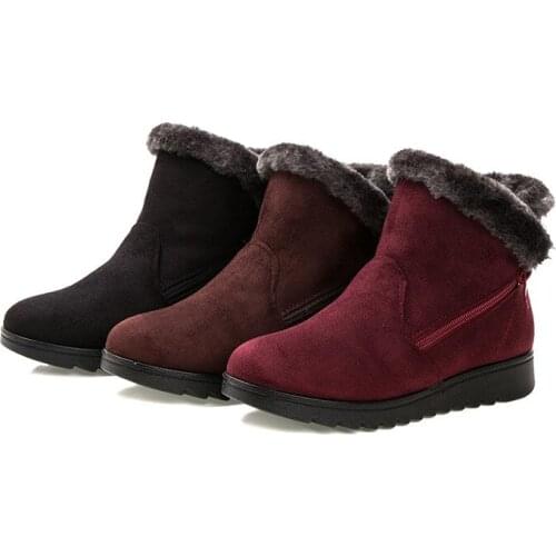 2019 Newest Women Boots Warm Winter Women Shoes Plus Size Female Faux Suede Ankle Boot for Ladies Snow Boots Women Snow Boots