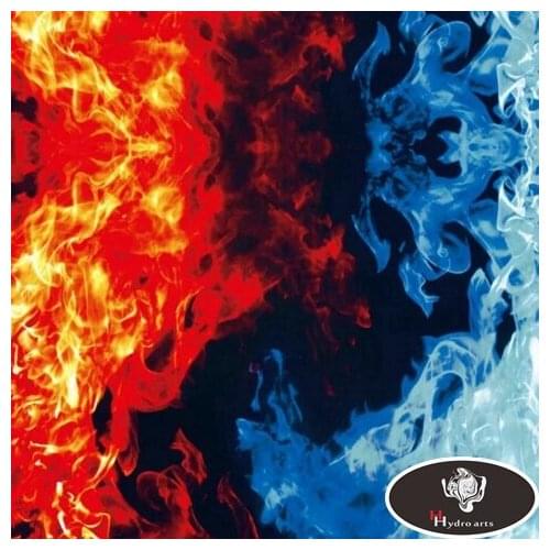 New Arrival RED&BLUE Flaming Fire Design Hydrographic Film Water Transfer Printing Film HFD110 Width 0.5M