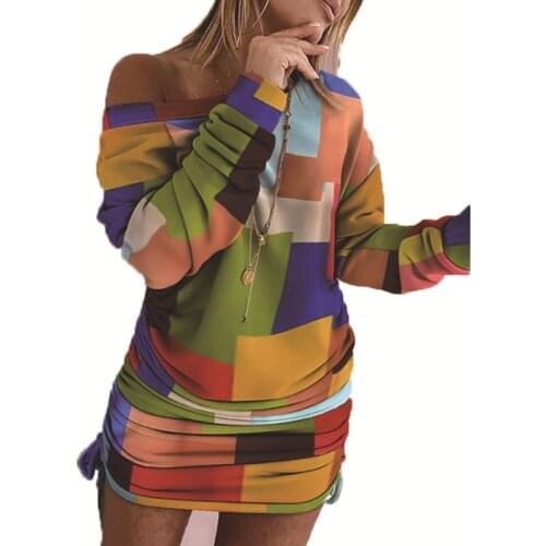 Autumn Women Pleated Dress Long Sleeve O Neck Vestido Plus Size Cotton High Waist Pullover Irregular Dress