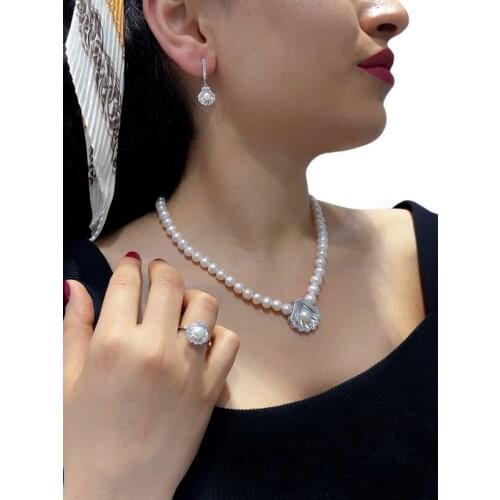 Oyster Pearl New Gold Model 925 Silver Set Suit