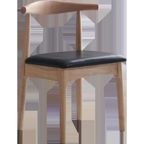 All Solid Wood Dining Chair Home Chair Back Chair Modern Minimalist Nordic Desk Chair Writing Desk Stool Horn Chair