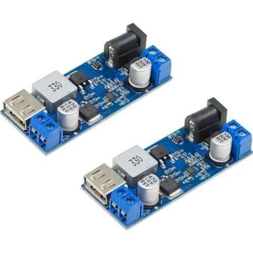 DC 6V 9V 12V 24V to DC 5V 5A Buck Converter Module,9-36V Step Down to USB 5V Transformer Dual Output Voltage Regulator